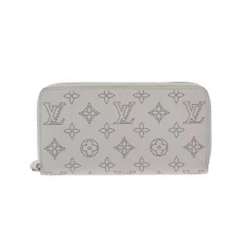 Louis Vuitton Monogram Mahina Zippy Wallet Grizzly Leather Long